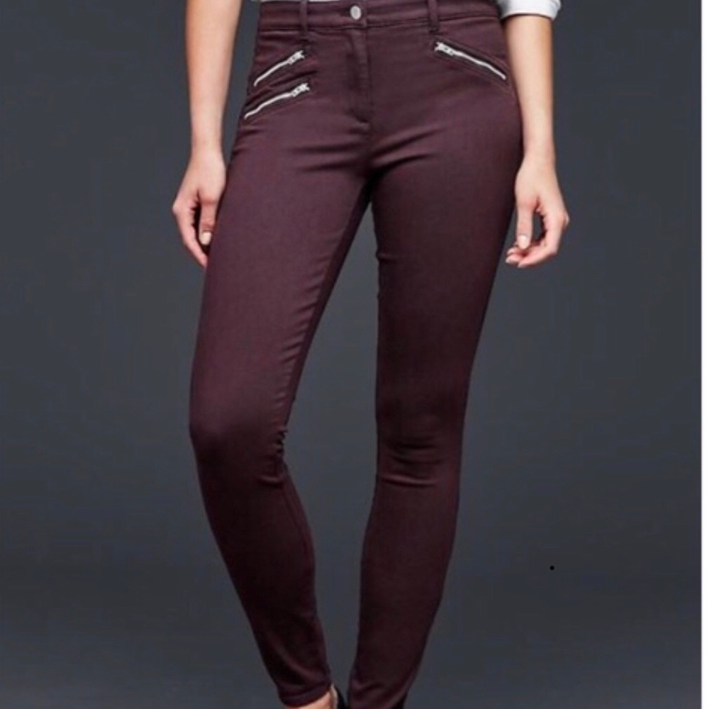Women’s gap skinny jeans (burgundy) 14